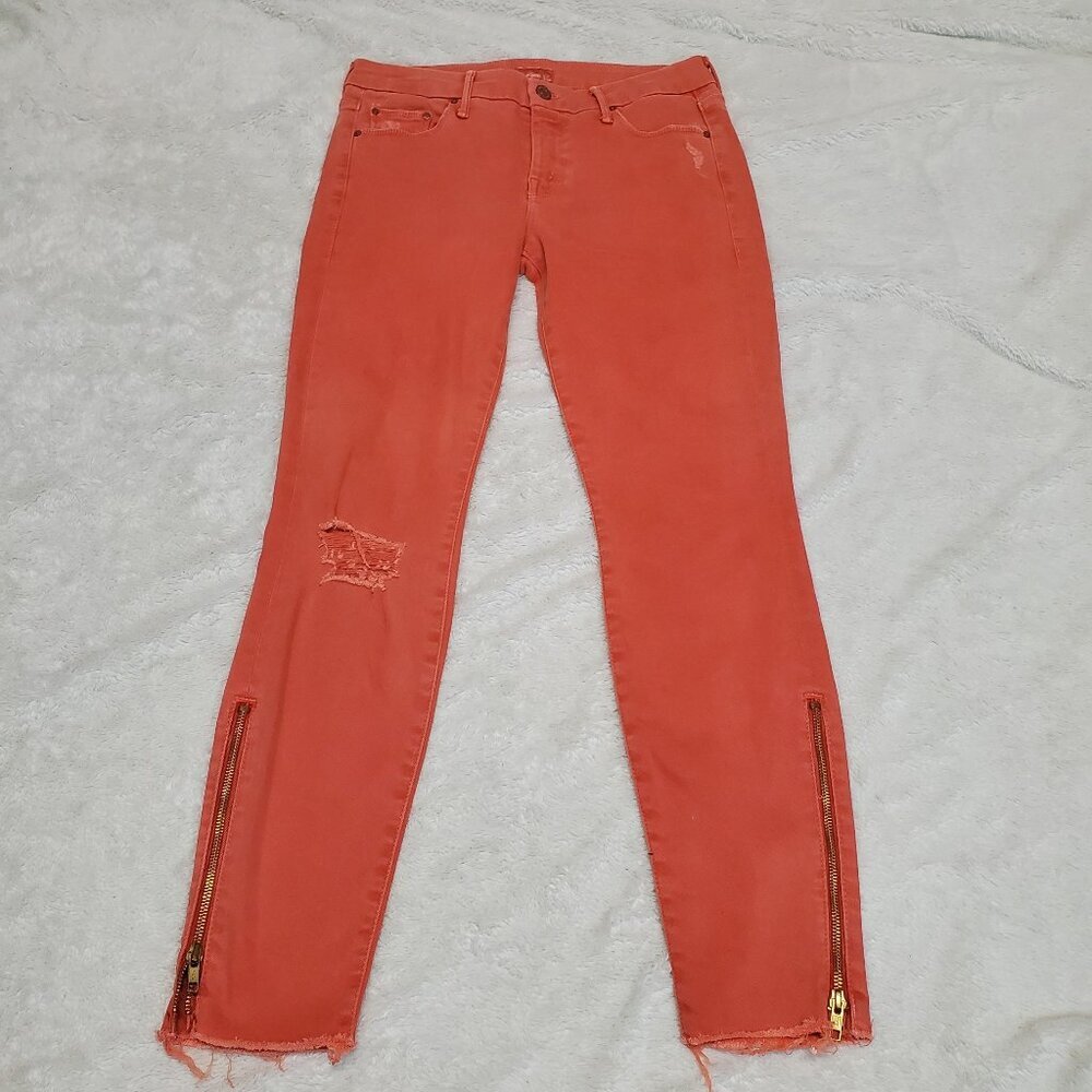MOTHER Skinny Pants in Orange